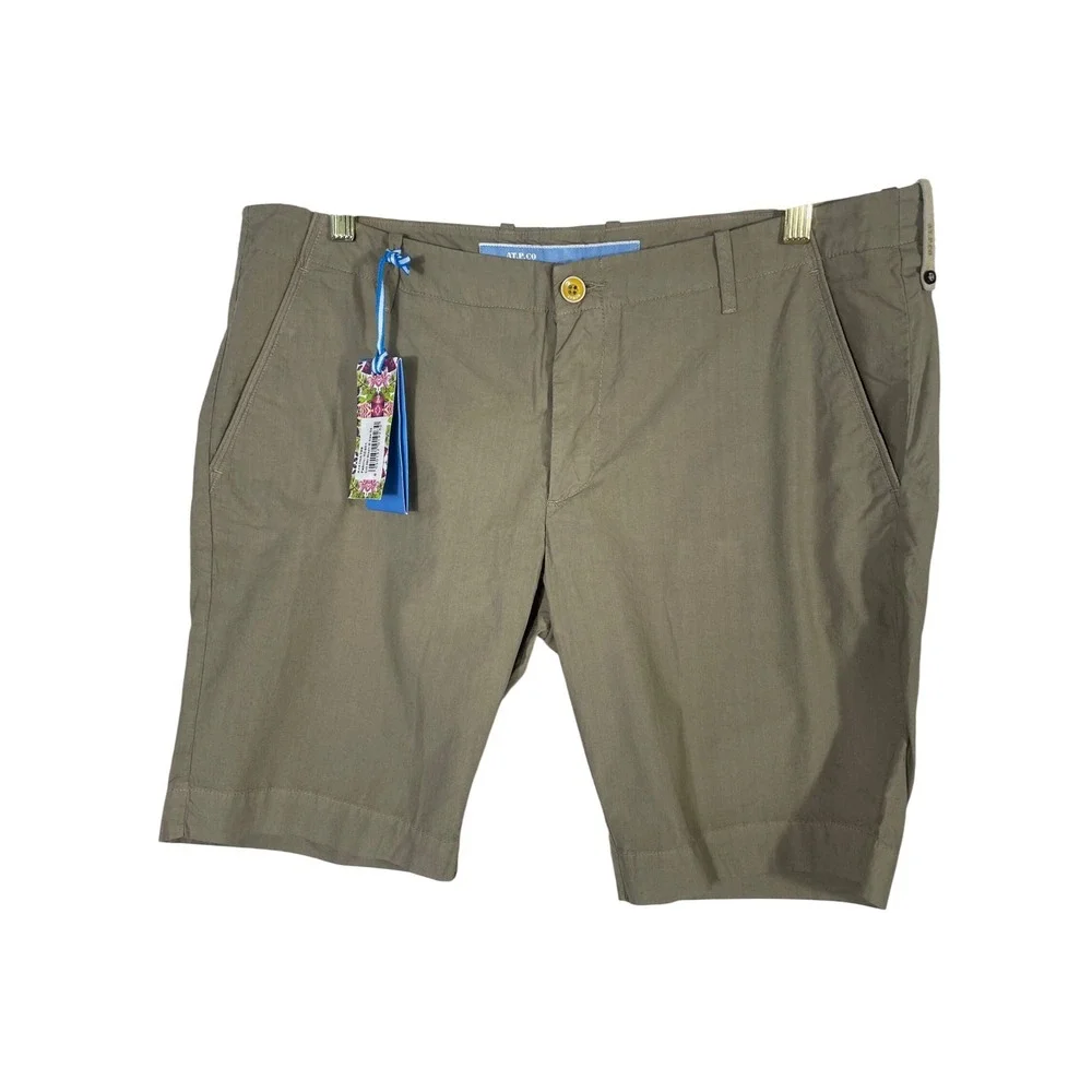 AT.P.CO Men's Khaki Cotton Shorts 54‎ US 38 NWT Tailored Fit Floral Lining Italy